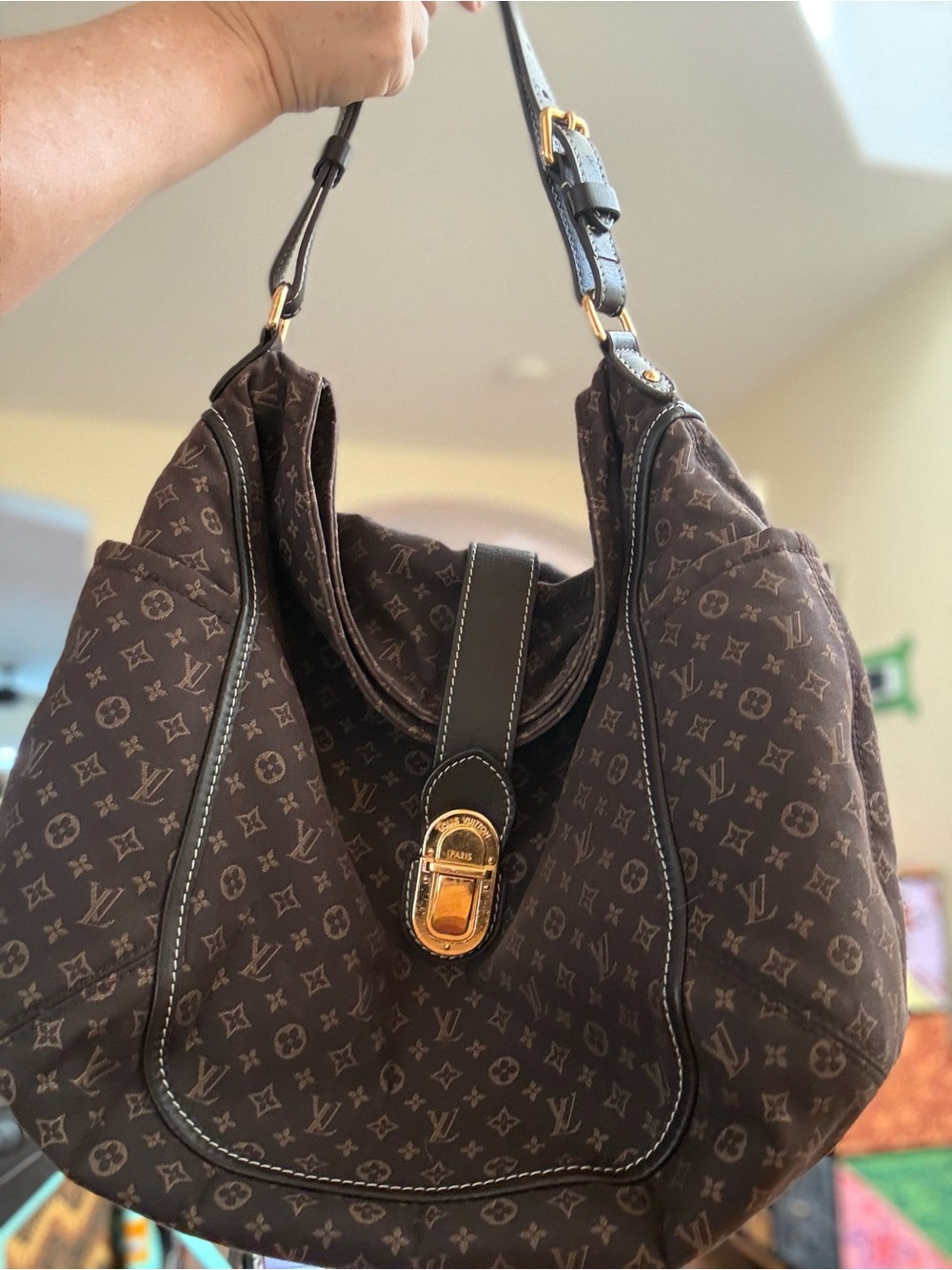 Price drop! LV Fusain M56699 M. Idyl. Romance Bag - Black Denim Monogram